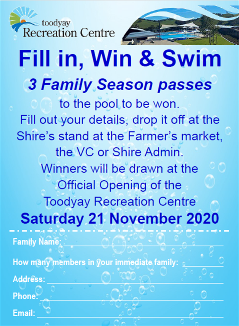 Fill in, Win & Swim!